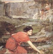 John William Waterhouse Study:Maiidens picking Flowers by a Stream (mk41) Germany oil painting artist